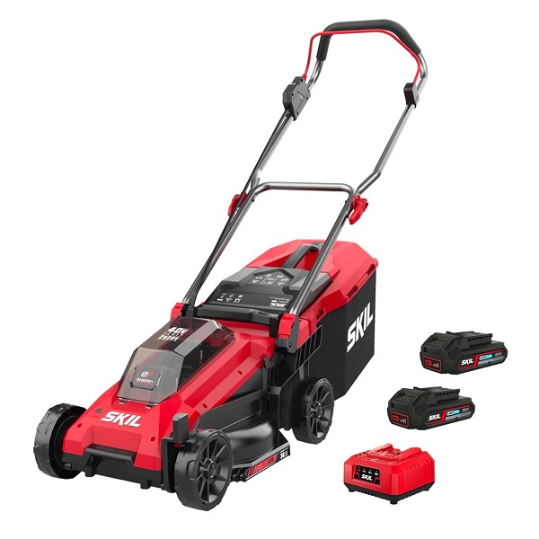 Rasaerba skil 0130 ba piatto 34cm con 2 batterie 2.0ah e caricabatteria