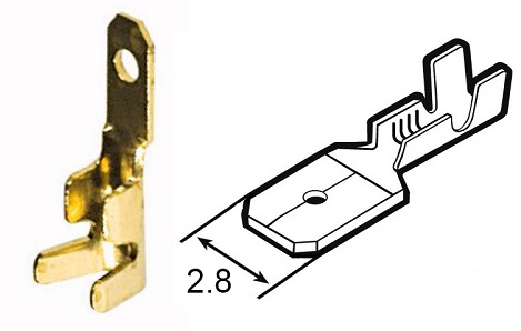 Faston 2.8 maschio 0.5-1.0 mmq non isolato lamellare