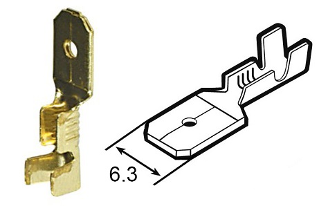 Faston 6.3 maschio 0.5-1.0 mmq non isolato lamellare