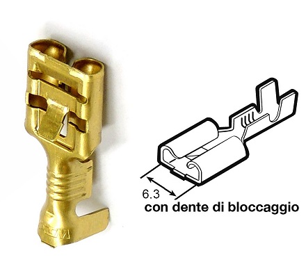 Faston 6.3 femmina 0.5-1.0 mmq non isolato lamellare con dentino