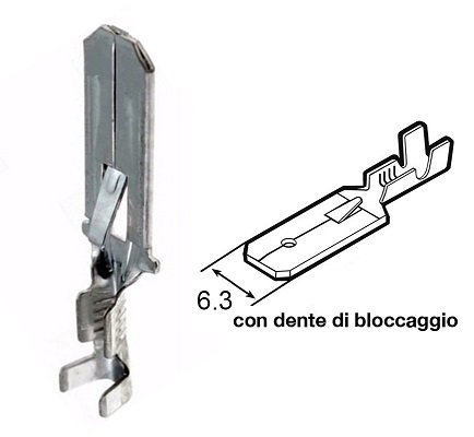 Faston 6.3 maschio 0.5-1.0 mmq non isolato lamellare con dentino