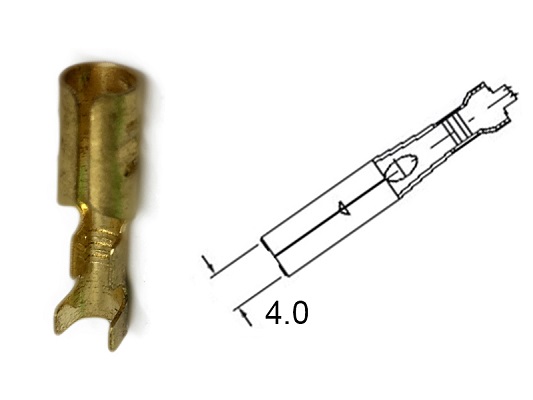 Faston 4.0 femmina 0.5-1.5 mmq non isolato cilindrico