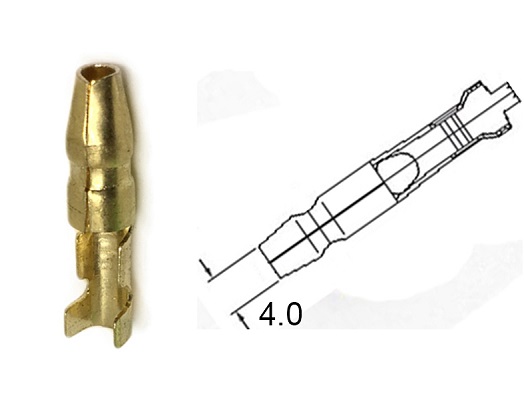Faston 4.0 maschio 0.5-1.5 mmq non isolato cilindrico