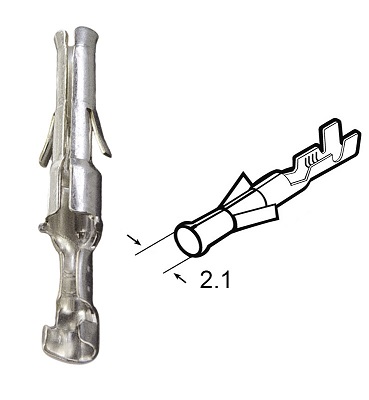 Faston 2.1 femmina 0.5-1.5 mmq non isolato cilindrico con dentino