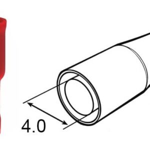 Faston 4.0 femmina 0.5-1.5 mmq isolato cilindrico rosso