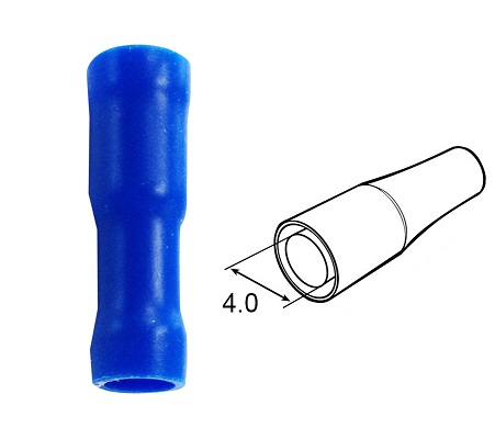 Faston 4.0 femmina 0.5-1.5 mmq isolato cilindrico blu