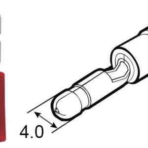 Faston 4.0 maschio 0.5-1.5 mmq pre-isolato cilindrico rosso
