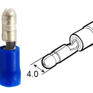 Faston 4.0 maschio 0.5-1.5 mmq pre-isolato cilindrico blu