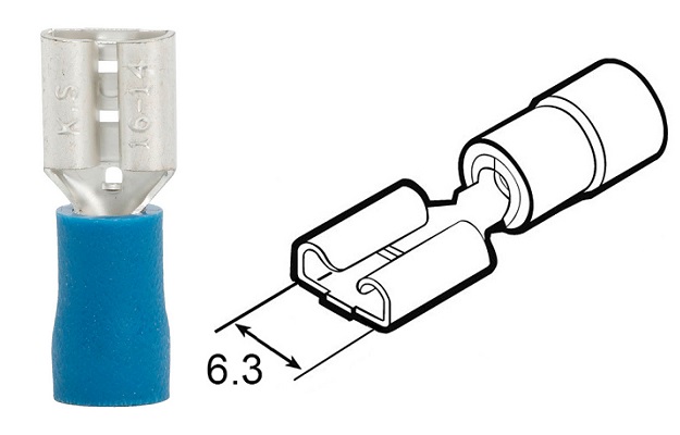 Faston 6.3 femmina 0.5-1.0 mmq pre-isolato lamellare blu
