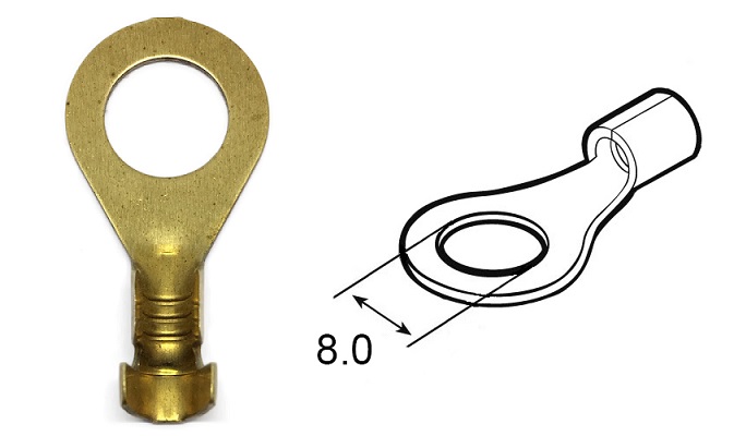 Occhiello d8.0 sez. 0.5-1.5 mmq non isolato