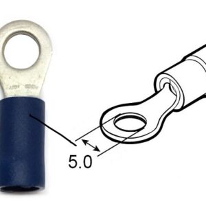 Occhiello d5.0 sez. 1.0-2.0 mmq pre-isolato blu
