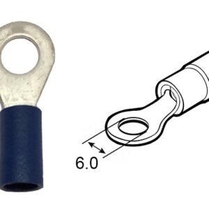 Occhiello d6.0 sez. 1.0-2.0 mmq pre-isolato blu