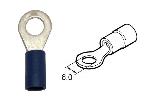 Occhiello d6.0 sez. 1.0-2.0 mmq pre-isolato blu