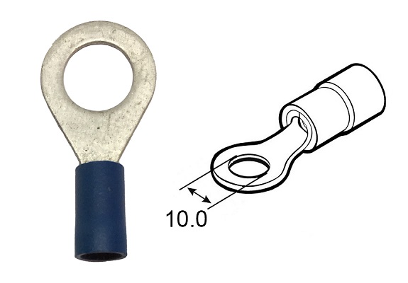 Occhiello d10.0 sez. 1.0-2.0 mmq pre-isolato blu