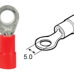 Occhiello d5.0 sez. 0.25-1.0 mmq pre-isolato rosso
