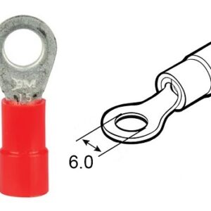 Occhiello d6.0 sez. 0.25-1.0 mmq pre-isolato rosso