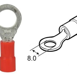 Occhiello d8.0 sez. 0.25-1.0 mmq pre-isolato rosso