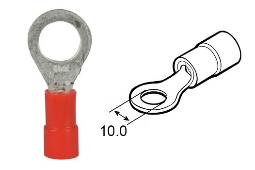 Occhiello d10.0 sez 0.25-1.0 mmq pre-isolato rosso