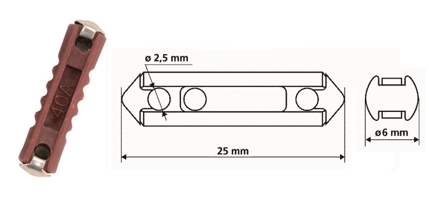 Fusibile 40a siluro marrone