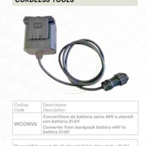 Convertitore da batteria zaino 44v a utensili con batteria 21.6v