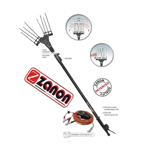 Scuotitore zanon karbonium evo 33v al-300/k asta telescopica l 210-340 cm
